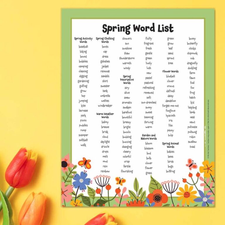 Spring Word List 800x800