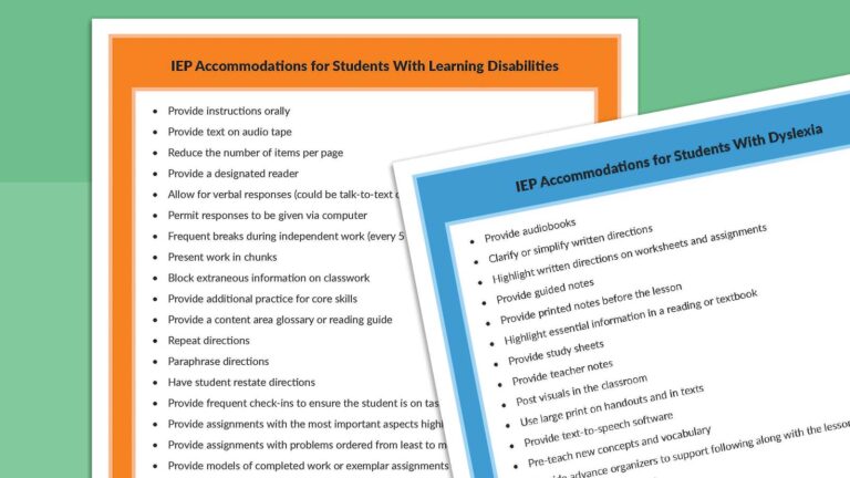 IEP Accomodations for Students Feature