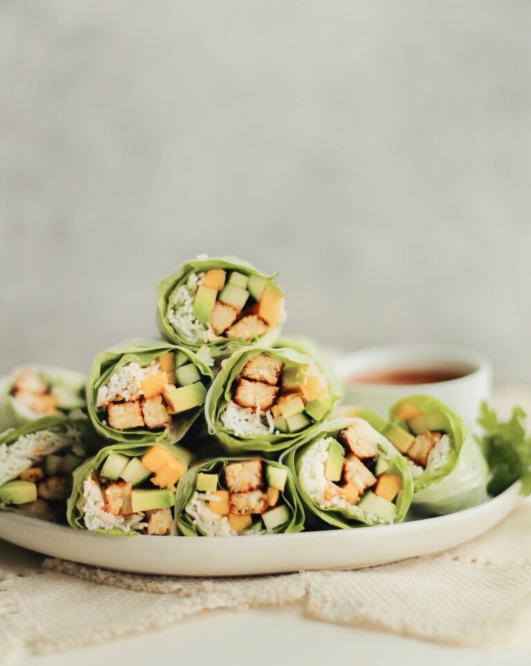 honey sriracha tempeh rolls