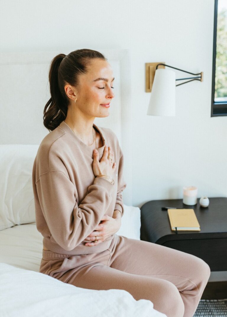 megan roup meditating on bed 865x1211