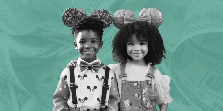 kids wearing disney ears