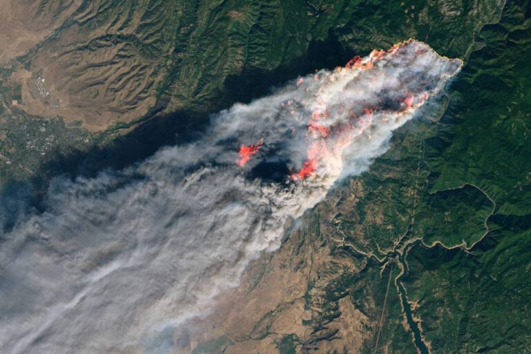 camp fire landsat 8 satellite image